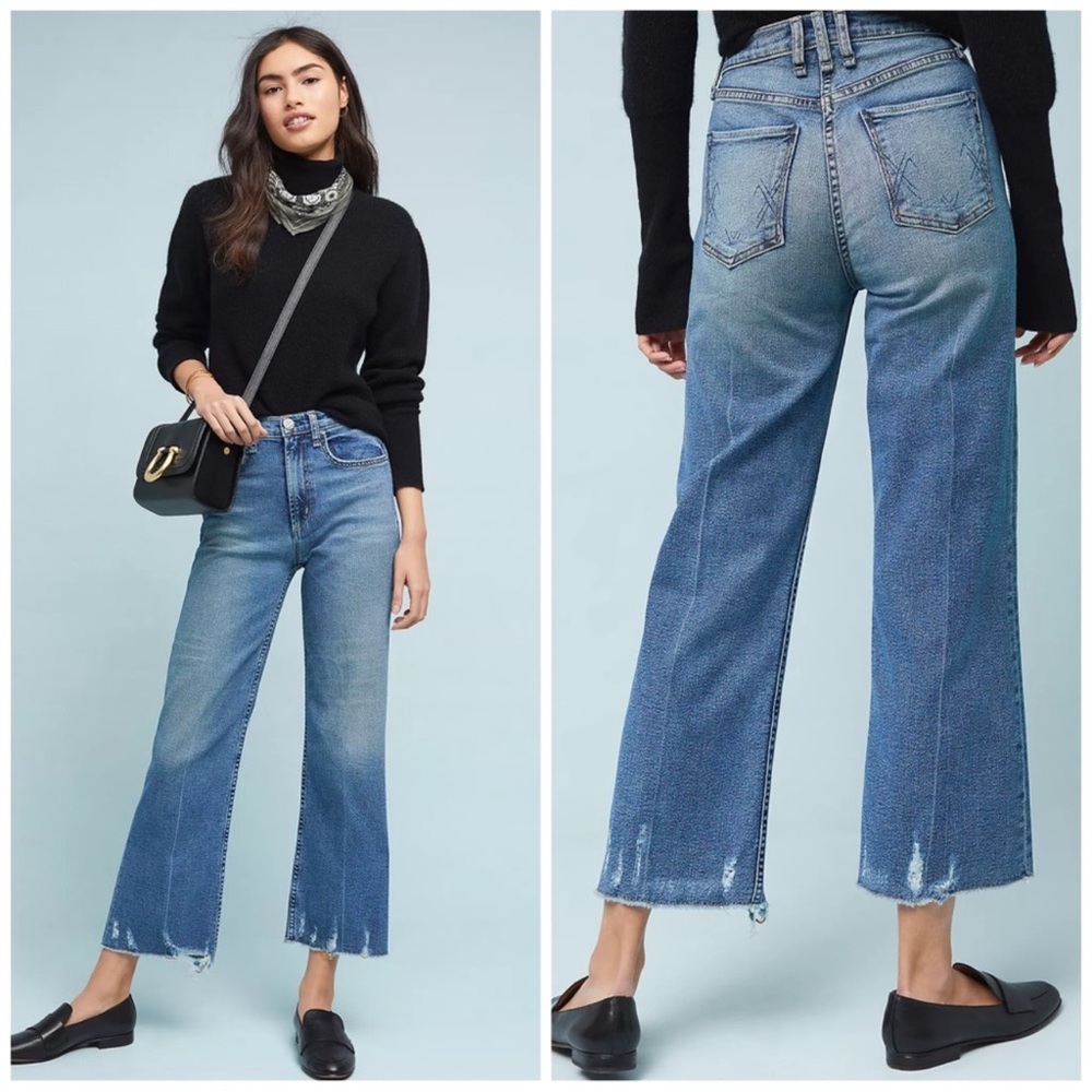 mcguire bruni high rise wide leg crop fray 27